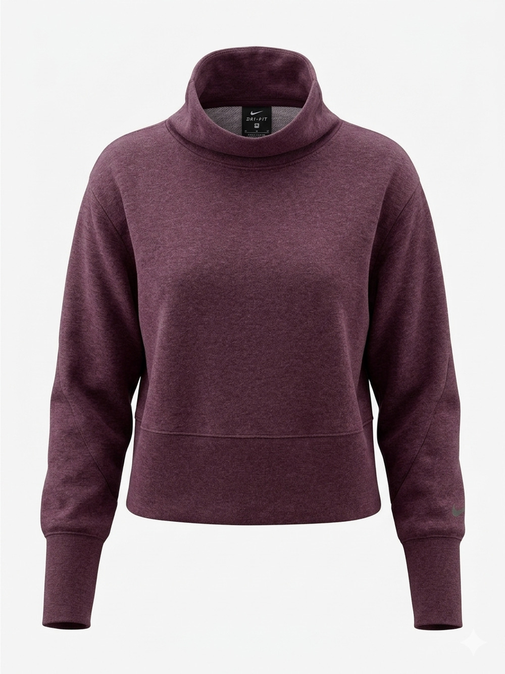 Nike Dri-FIT Get Fit Maroon Funnel Neck Training Sweatshirt Size M - Picture 1 of 9